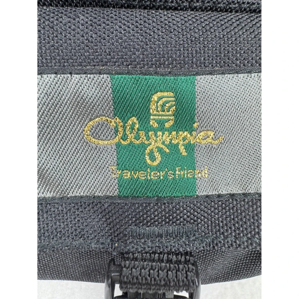 Olympia Travelers Friend Crossbody Bag Black Green Canvas Messenger Travel Small